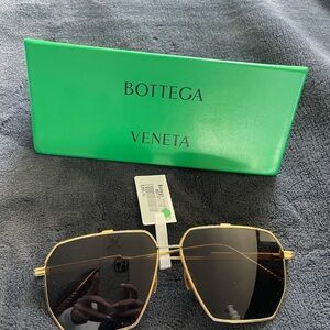 Bottega Veneta Gold Frame Brown lens Sunglasses